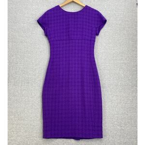 Vintage Valentino Dress Womens 6 Purple Miss V Wool Boucle Italy Lined
